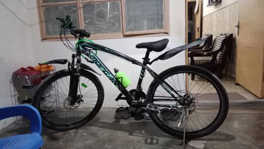 Morgan bicycle 26 size green colour 7 gears in good condition
