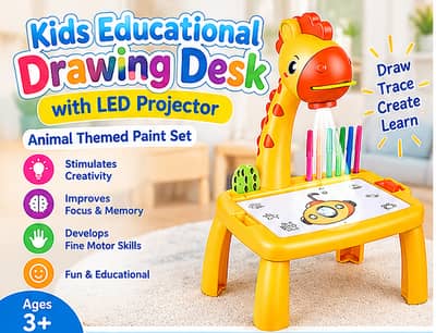 Kids Educational Drawing Desk with LED Projector – Creative Learning