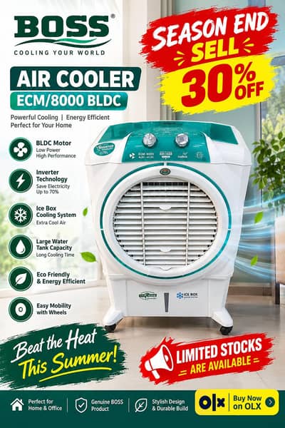 one year warranty  limited time offer buy now boss air cooler