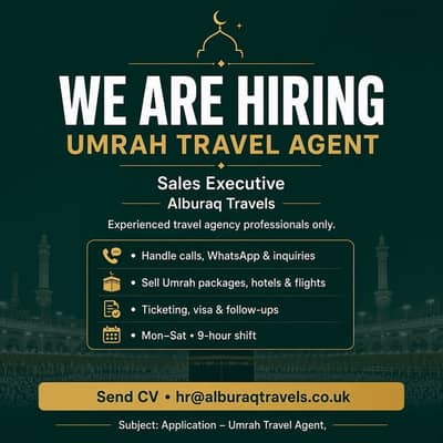  WE ARE HIRING — UMRAH TRAVEL AGENT 