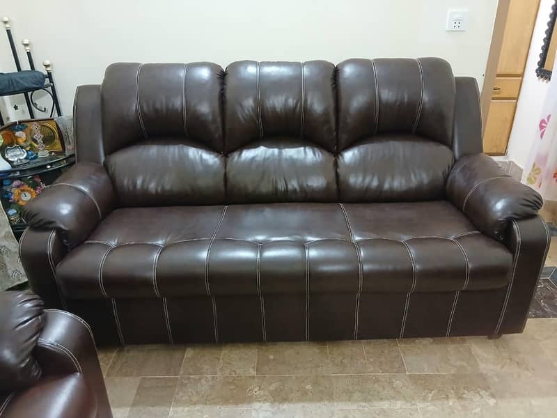 Overstuffed Leatherette Sofa Set and Stuffed Leatherette Dining Table 0