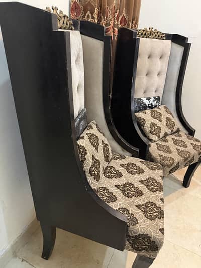 Wooden poshes sofa chairs