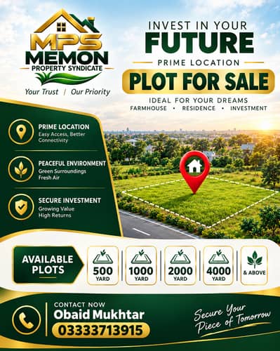 Prime Location Plots for Sale | 500, 1000, 2000 & 4000+ Yards