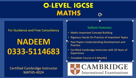 O-Level, IGCSE, EDEXCLE MATHS in 6 Months