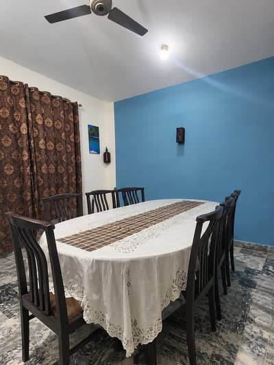 Pure Wooden Glass Top 10 Seater Dining Table for Sale 10/10 Condition