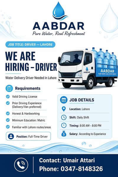 Driver for Water Delivery Van