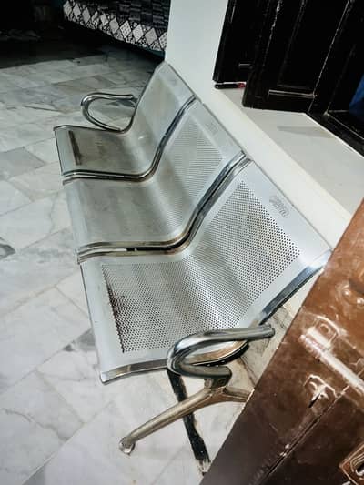 3 Seater Stainless Steel Waiting Chair | Office, Hospital