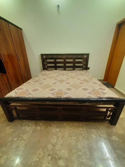 iron bed with mattress