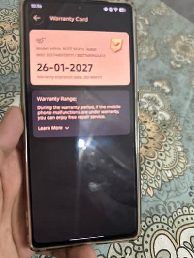 Infinix Note 50 Pro January tk warranty available ha