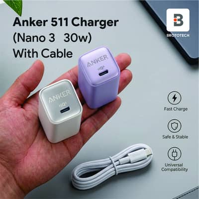 Anker 511 Charger (Nano 3, 30w) Usb-C GaN Charger 2-Pin