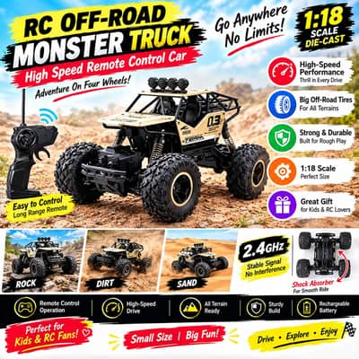 RC Off-Road Monster Truck – High Speed Remote Control Car