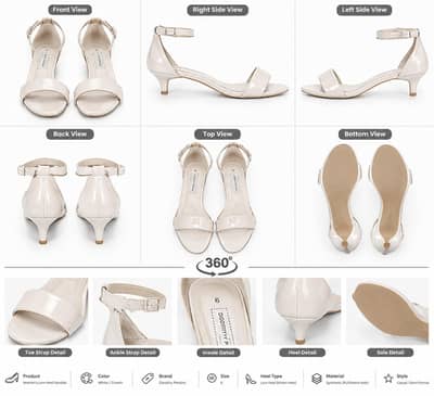 Elegant White Low-Heel Sandals – Size 8