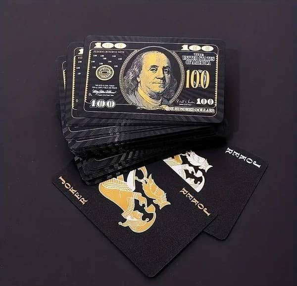Black Gold Plying Card Game - 55 Card Set, Waterproof Poker-Inspired Deck
