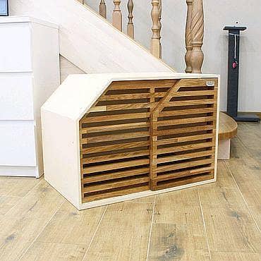 Modern Wooden Cat House with Sliding Door | Indoor Pet House for Cats & Kittens