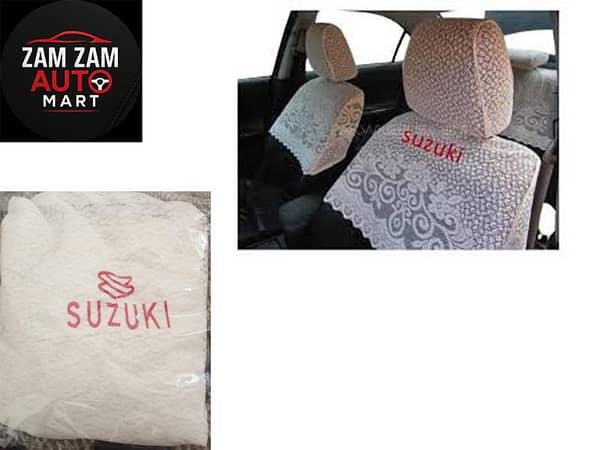 Suzuki White, Half-Seat Car Covers (7 Pcs)
