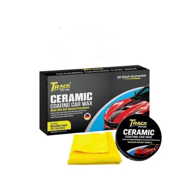Track Ceramic Coating Car wax 200g With Microfiber Towel and Pad- Super Hydrophobic, Uv Protected  weather resistance & Deep Gloss Shine
