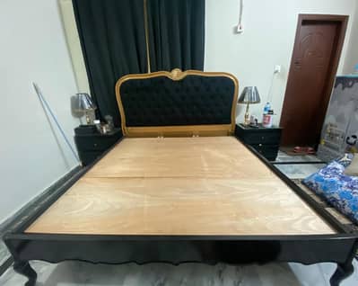 Double bed black velwet