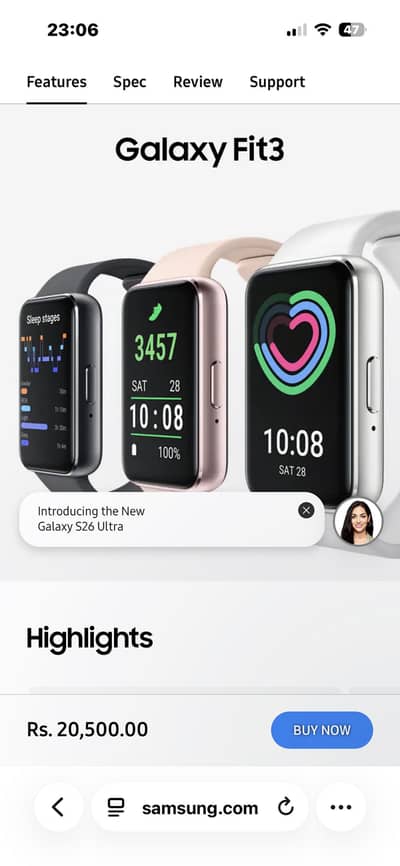 Samsung galaxy fit 3 band  (smart watch)