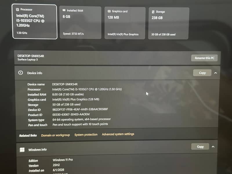 Microsoft surface 3 laptop 2