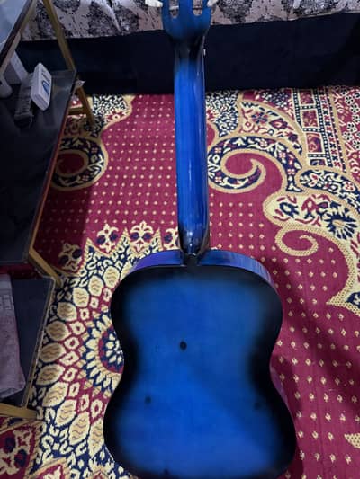 Wooden blue guitar large