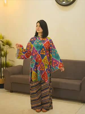 Stylish Women's Stitched Printed Suit - 2 Pcs