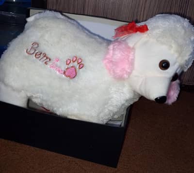 White poodle soft toy - washable imported
