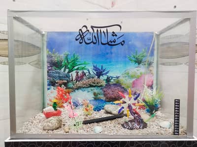34 Inch Glass Aquarium with Decor