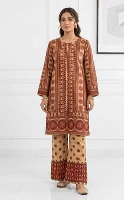 Women's Multicolor Arabic Lawn Kurta Set with Printed Trouser