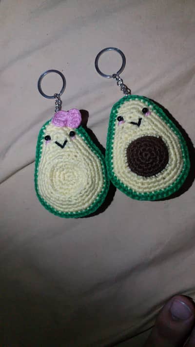Handmade Couple Avocado Crochet Keychains | Cute Couple Gift