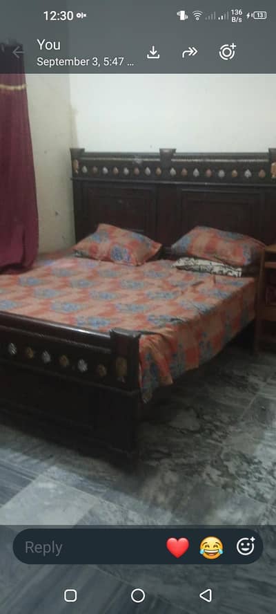 bed and dining table