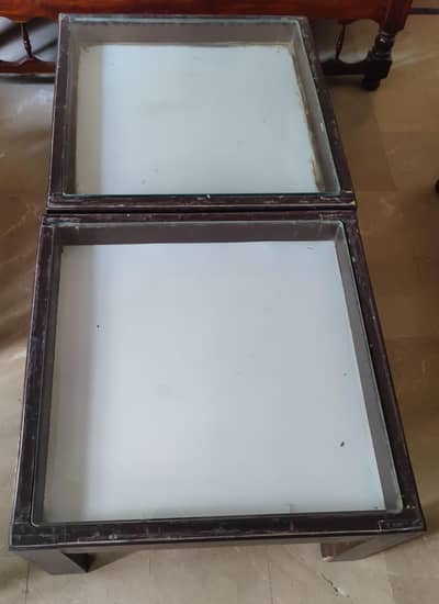 center table set (dyar wooden)(12mm Glass top)