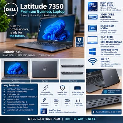 Dell latitude 7350 Ultra 7 32GB DDR5