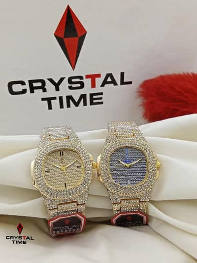 1 Pcs Stainless Steel Diamond Stone Watch (100% Original Watch)