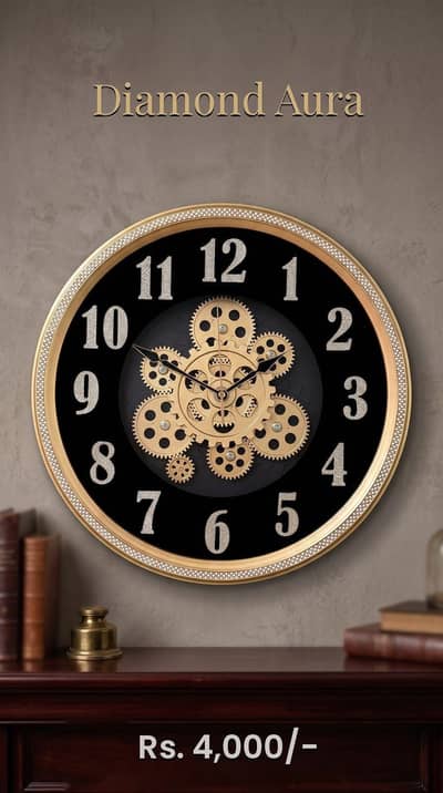 Luxury Moving Gear Wall Clock – 18 Inch (4 Designs Available)
