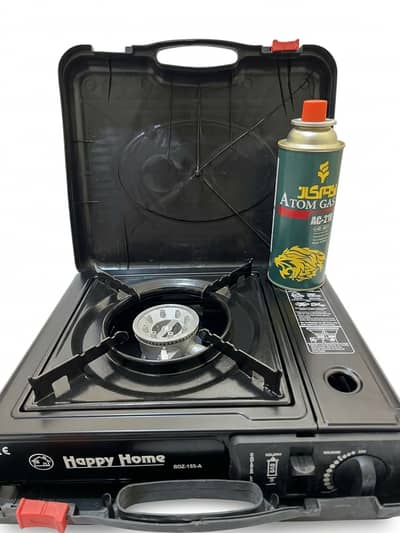 Happy Home Portable Gas Stove | Butane + Gas Pipe Connection