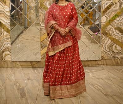 Beautiful Embroidered Dress for sale / Red