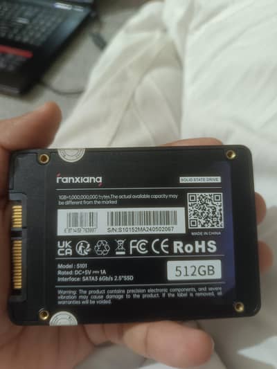 Ranxiang 512gb ssd with 100 percent health perfect condition