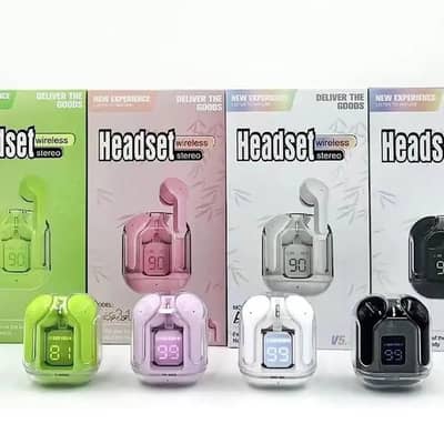 Air31 TWS Wireless Earbuds - Transparent Crystal Case Brand New