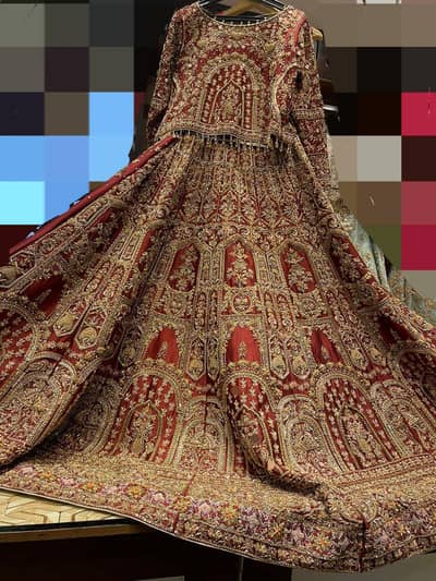 bridal lehenga rust maroon