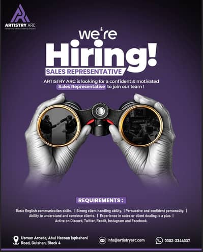 Sales representative chat based required
