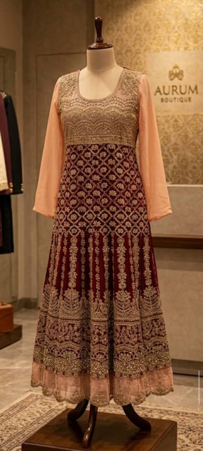 Elegant Designer Heavy Embroidered Anarkali / Maxi Dress