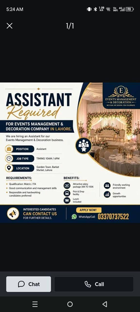 Assistant required 0