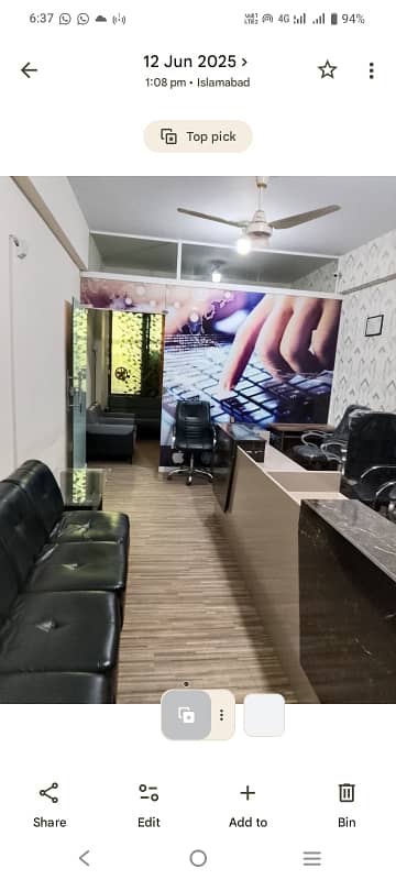 Blue area office 500 square feet jinnah avenue for Rent