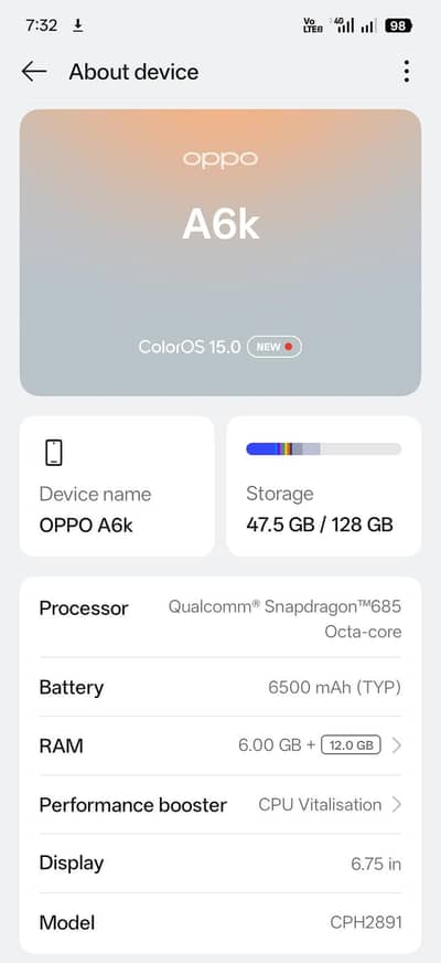 OPPO A6k