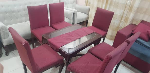 6 chair wooden dining table