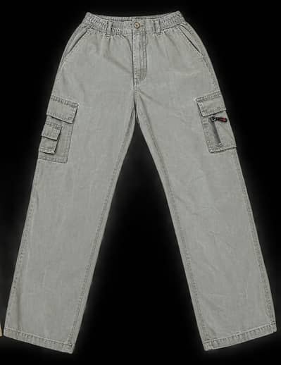 Grey Multi Pocket Cargo Baggy Pants – Loose Fit