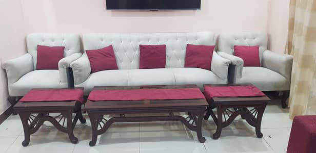 Sofa set with centre & side tables - Drawing Room Furniture Set