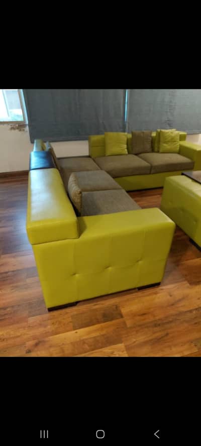Desginer l shape sofaset heavy with centre table