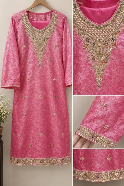 Beautiful Handmade 3-Piece Dress – Pink | Like New
