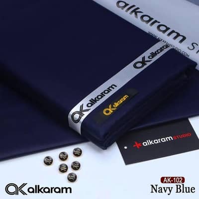 Alkram Men's premium Cotton Suit's - Unstitched Brand New